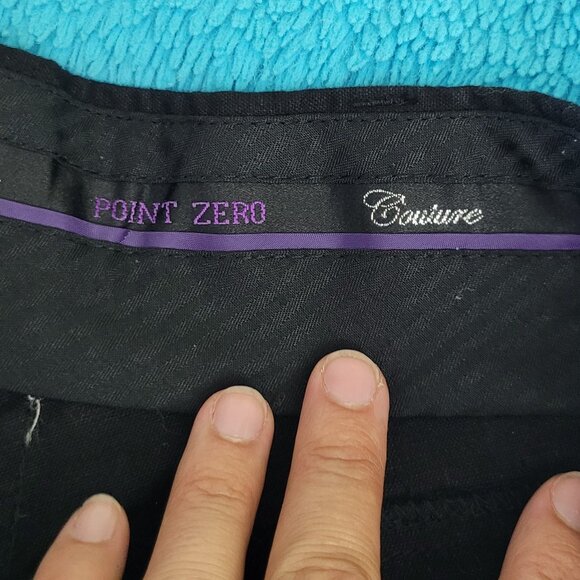 Point Zero Black Mid Rise Straight Leg Cotton Blend Pant Size 30/32 - Picture 10 of 15